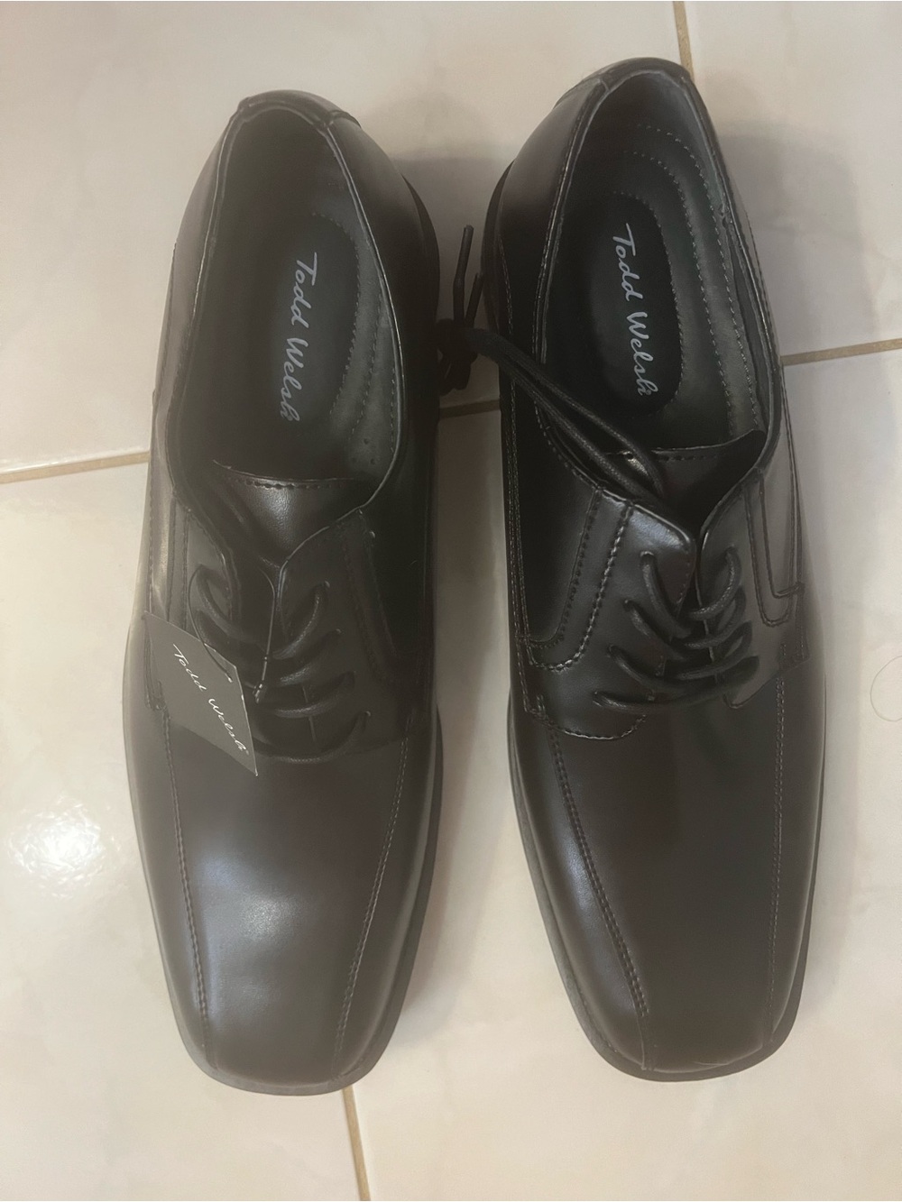 Todd Welsh Bruno Men’s Black Leather Lace-Up Derby Shoes